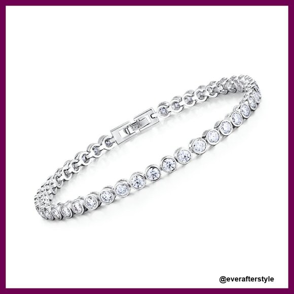 Sterling Silver Moissanite Tennis Bracelet Elegant Classic Sparkling Precious
